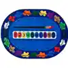 Bilingual Paint By Numero Classroom Rug, Oval 8'3" x 11'8"