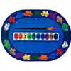 Bilingual Paint By Numero Classroom Rug, Oval 8'3" x 11'8"