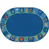 A To Z Animals Classroom Rug, Oval 6'9" x 9'5"
