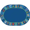 A To Z Animals Classroom Rug, Oval 6'9" x 9'5"
