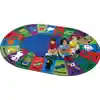 Dewey Decimal Fun Classroom Rug, Oval 6'9" x 9'5"
