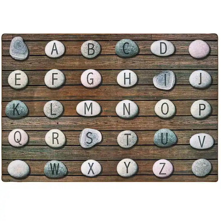 Pixel Perfect™ Alphabet Stones Seating Rug Rectangle 6' x 9'
