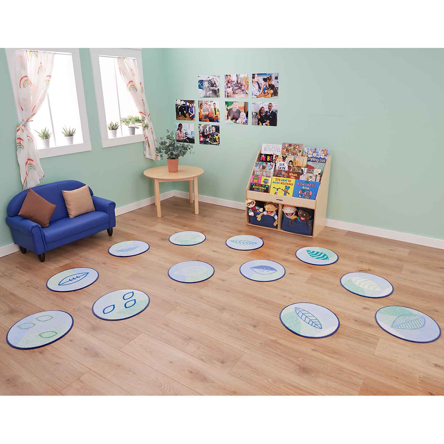 Pixel Perfect™ Peaceful Spaces Leaf Seating Round Kit, Blue
