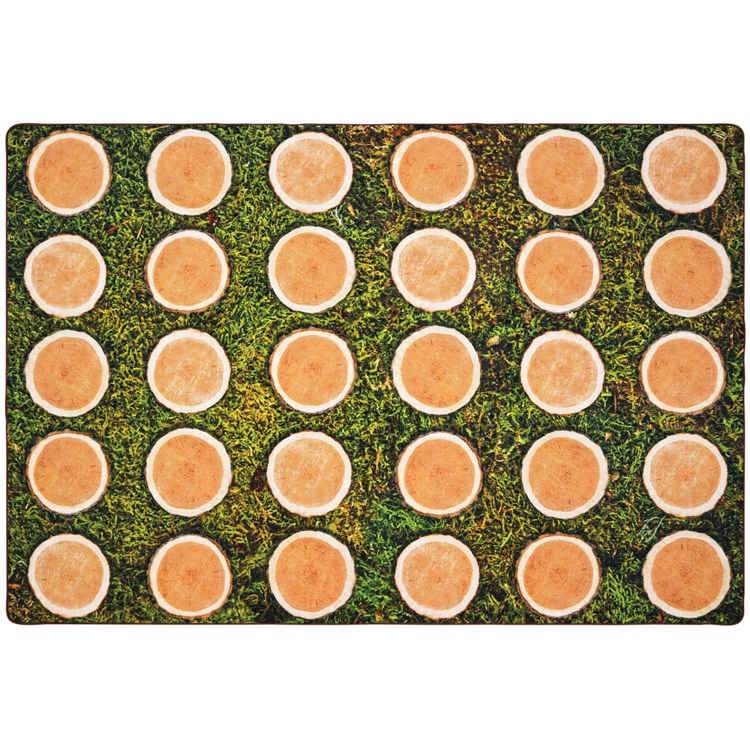 Tree Rounds Seating Rug, Rectangle 6x9