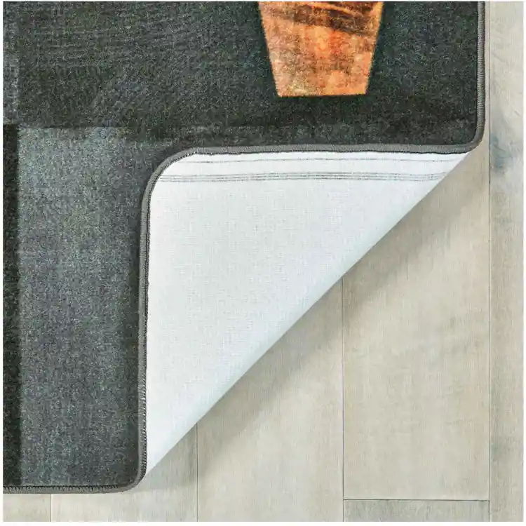 Rustic Wood Literacy Rug Seating Rug, Gray