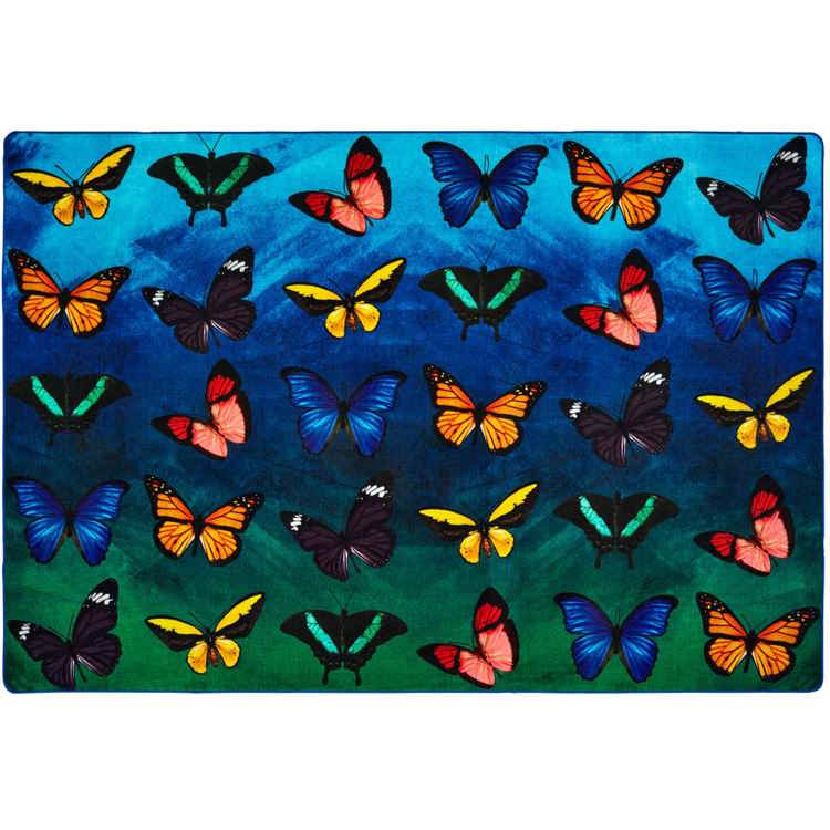 Beautiful Butterfly Seating Rug, Rectangle 6' x 9'