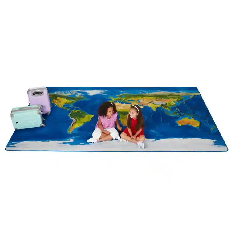 Learn Our Earth Map Rug