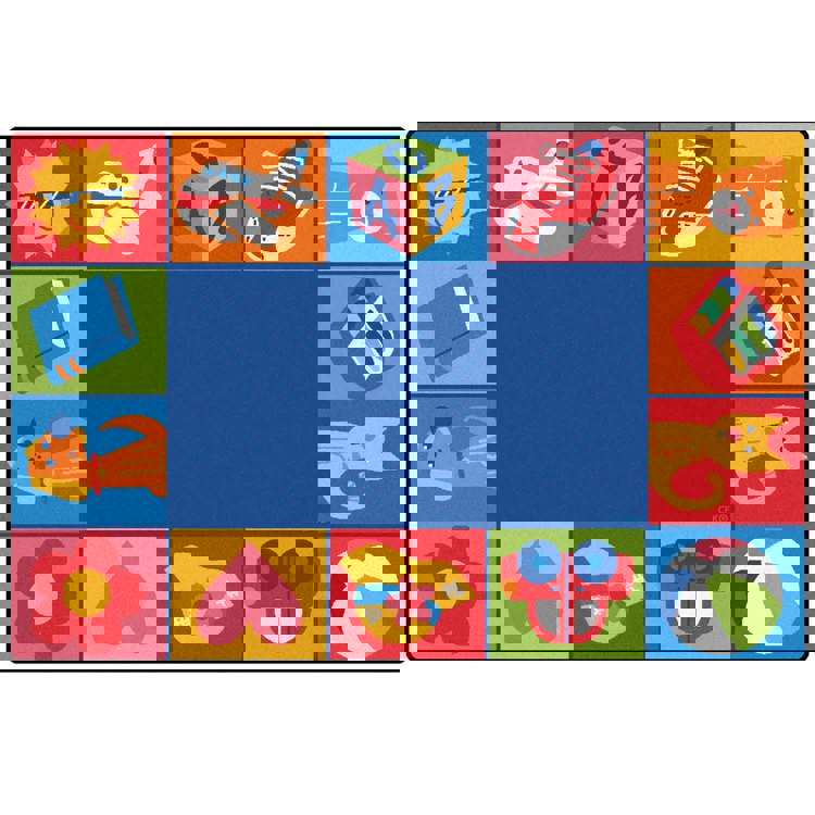 KIDSoft™ Toddler Blocks Classroom Rug, Rectangle 4' x 6'