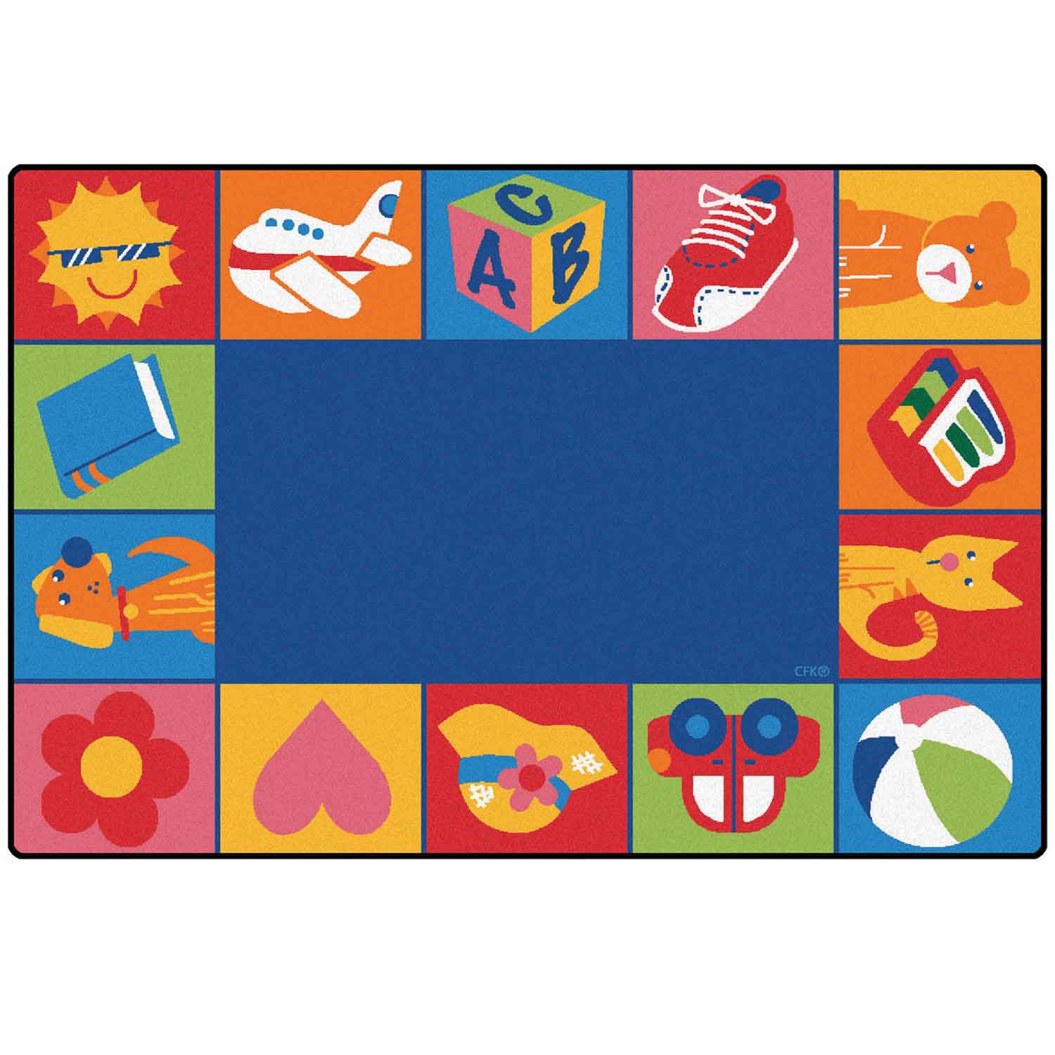 KIDSoft™ Toddler Blocks Classroom Rug, Rectangle 4' x 6'
