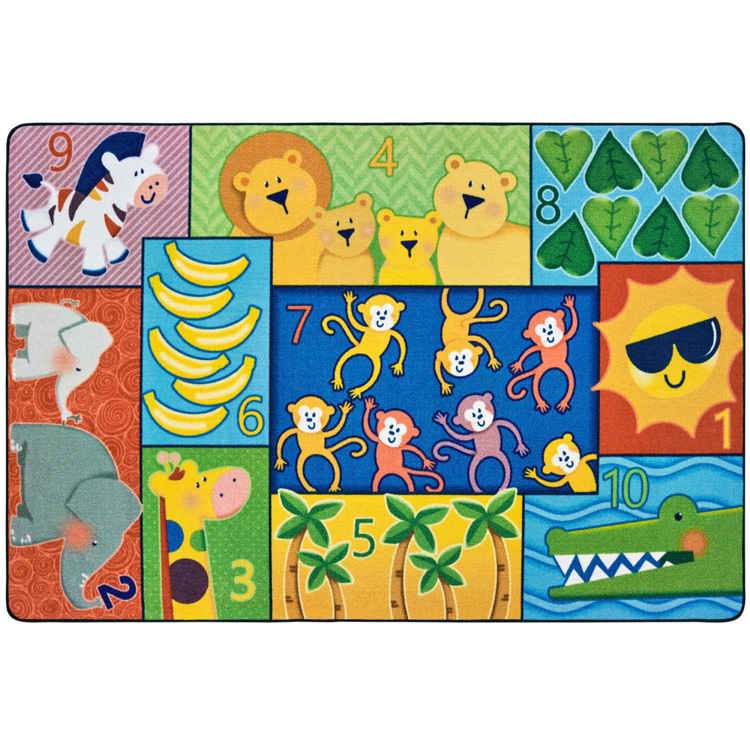 Pixel Perfect™ Jungle Jam Counting Rug Rectangle 4' x 6'