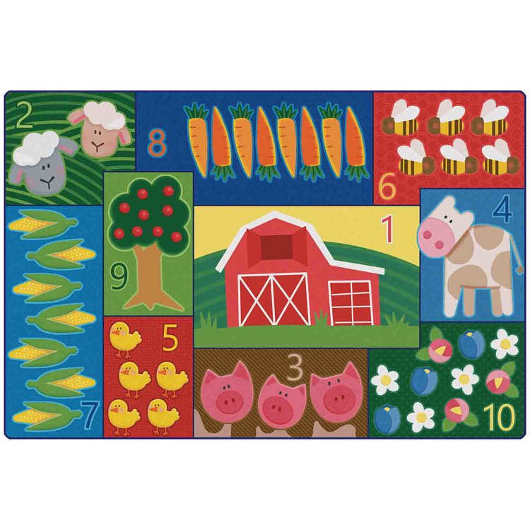 Pixel Perfect™ Farm Counting Rug Rectangle 6' x 9'