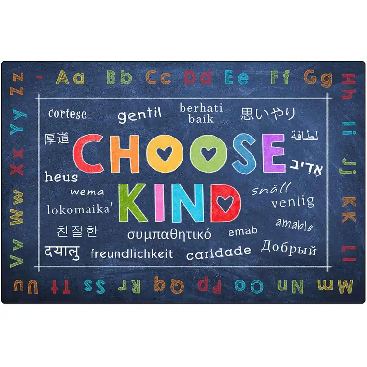 Pixel Perfect™ Choose Kind Rug Rectangle 8' x 12', Blue