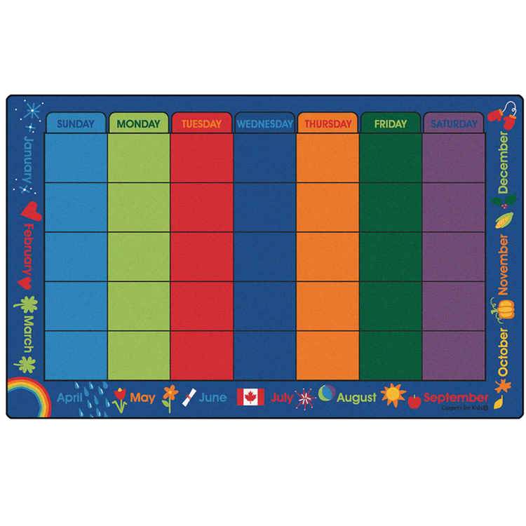 Canadian Calendar Classroom Rug, Rectangle 7'6" x 12'