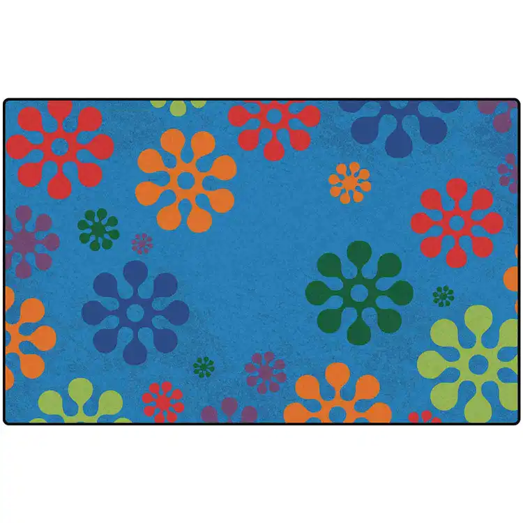 KID$ Value Plus Classroom Rugs™, Flower Burst Rectangle 4' x 6'