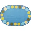 Pixel Perfect™ Calming Colors Seating Rug, Oval 8' x 12'