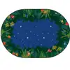 Peaceful Tropical Night Classroom Rug, Oval 8' x 12'
