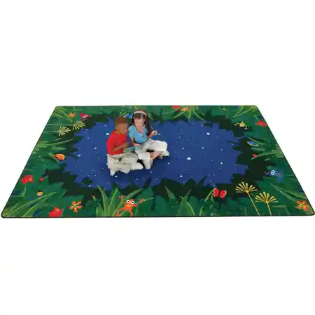 Peaceful Tropical Night Classroom Rug