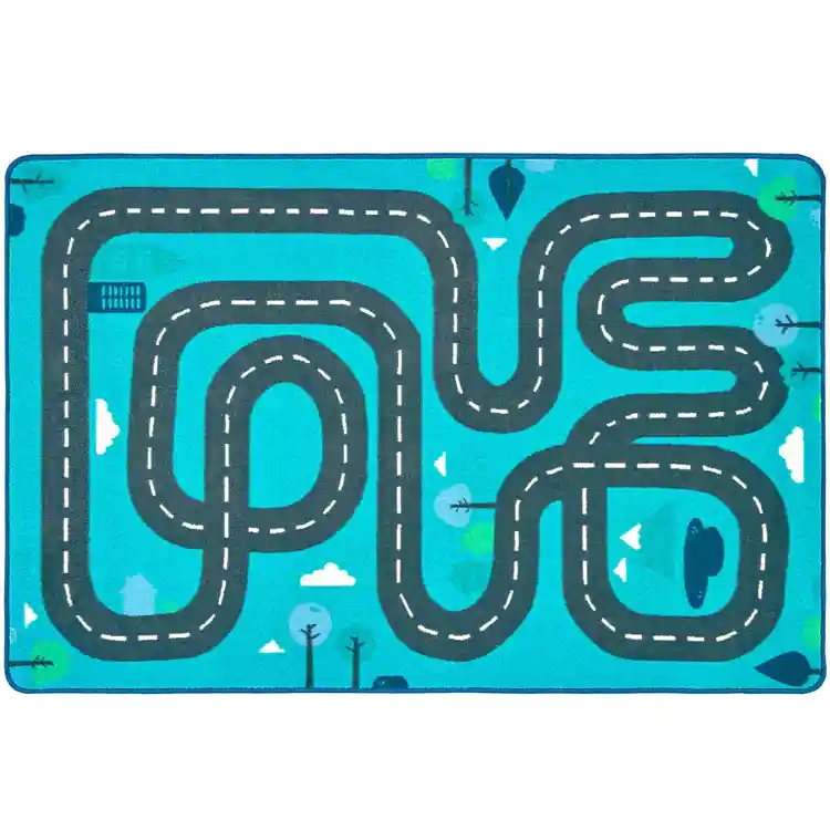 Pixel Perfect™ Tranquil Traveling Road Play Rug, Rectangle 6 x 9