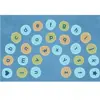 Pixel Perfect™ Calming Colors Alphabet Arch Seating Rug, Rectangle 6' x 9'