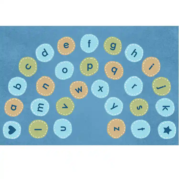 Pixel Perfect™ Calming Colors Alphabet Arch Seating Rug , Rectangle 8' x 12'