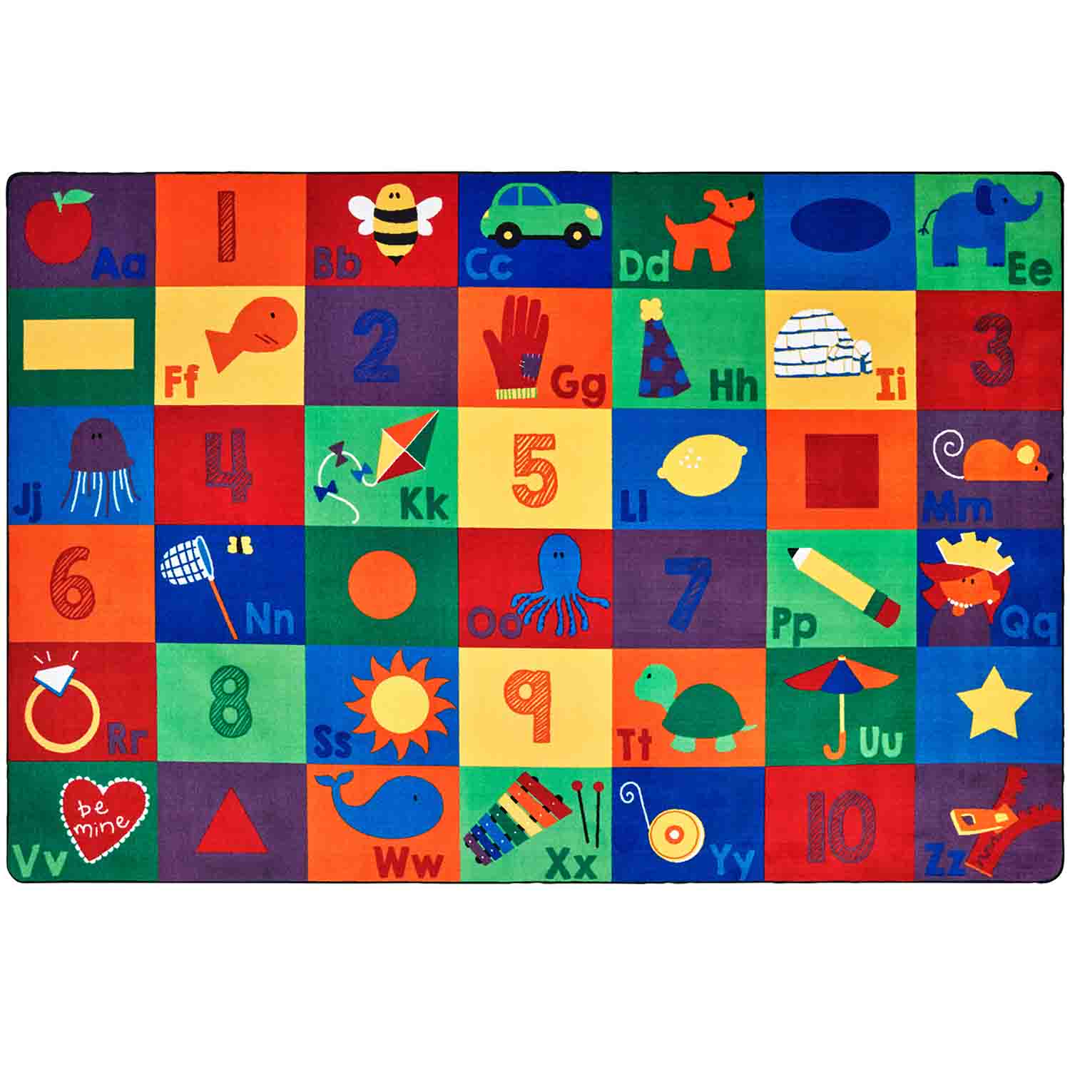 Sequential Seating Literacy Classroom Rug, Rectangle 8' x 12'