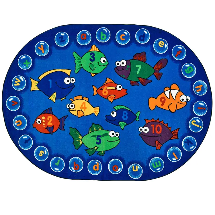 Fishing for Literacy Classroom Rug, Oval 3'10" x 5'5"