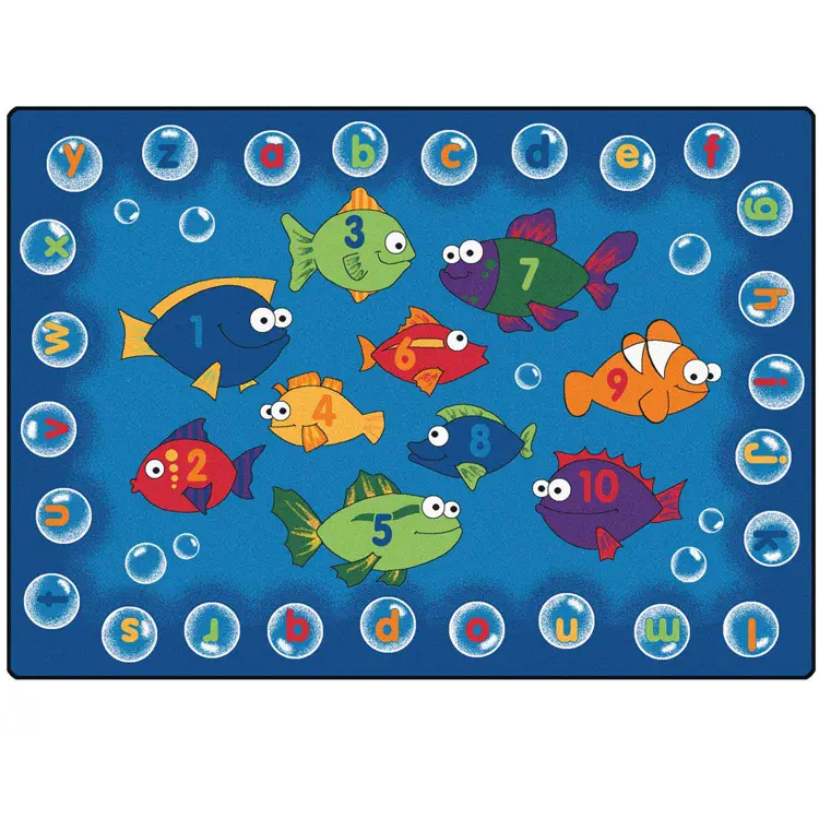 Fishing for Literacy Classroom Rug, Rectangle 6' x 9'