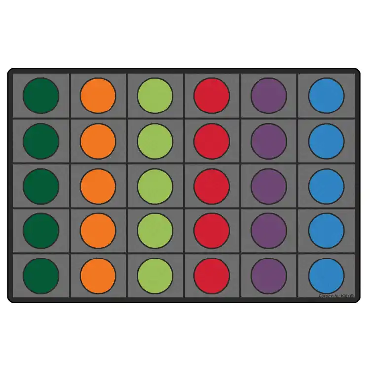 Seating Circles Classroom Rug, Grey Rectangle 8' x 12'