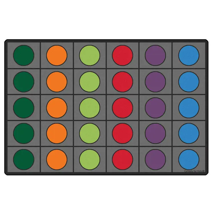Seating Circles Classroom Rug, Grey Rectangle 8' x 12'