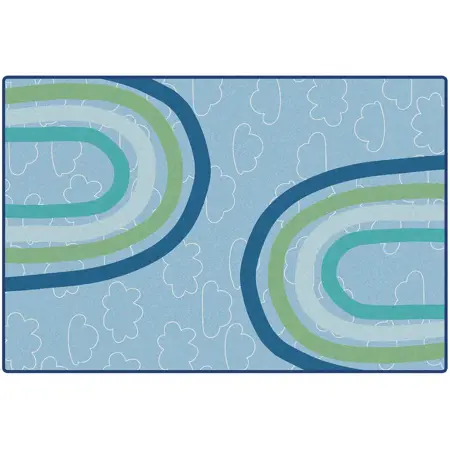 KIDSoft™ Large Rainbows Rug, Soft Colors