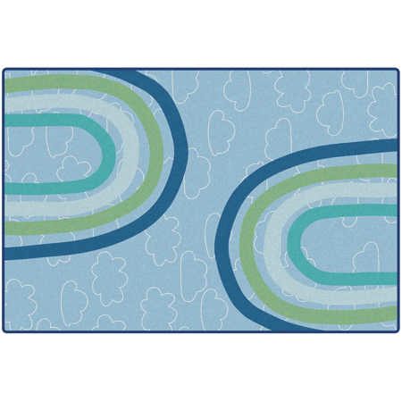 KIDSoft™ Large Rainbows Rug, Soft Colors