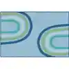 KIDSoft™ Large Rainbows Rug Soft Colors, Rectangle 4' x 6' Blue