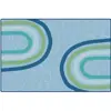 KIDSoft™ Large Rainbows Rug Soft Colors, Rectangle 4' x 6' Blue