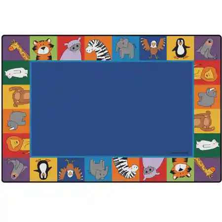 KID$ Value Plus Classroom Rugs™, Zoo Animal Seating Rug