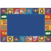 KID$ Value Plus Classroom Rugs™, Zoo Animal Seating Rug Rectangle 6' x 9'