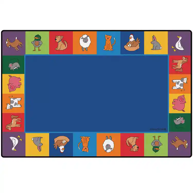 KID$ Value Plus Classroom Rugs™, Farm Animal Seating Rug