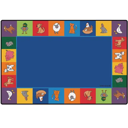 KID$ Value Plus Classroom Rugs™, Farm Animal Seating Rug