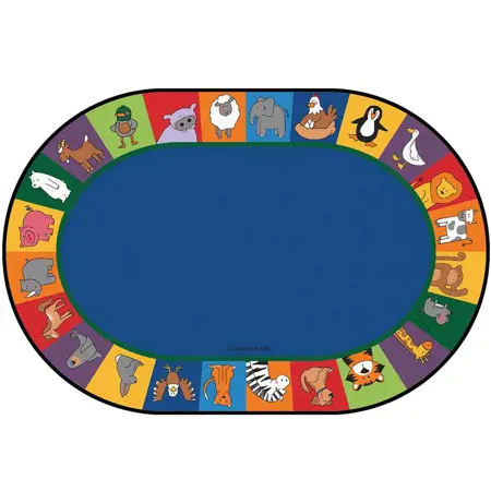 KID$ Value Plus Classroom Rugs™, All The Animals Literacy Seating Rug