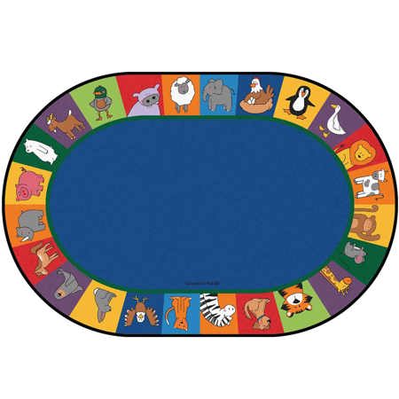 KID$ Value Plus Classroom Rugs™, All The Animals Literacy Seating Rug