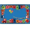 KID$ Value Plus Classroom Rugs™, Alpha Fun Train, Rectangle 6' x 9'