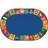 KID$ Value Plus Classroom Rugs™, All The Animals Seating Rug Oval 6' x 9'