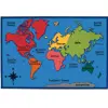 KID$ Value Plus Classroom Rug, World Map, Rectangle 6' x 9'
