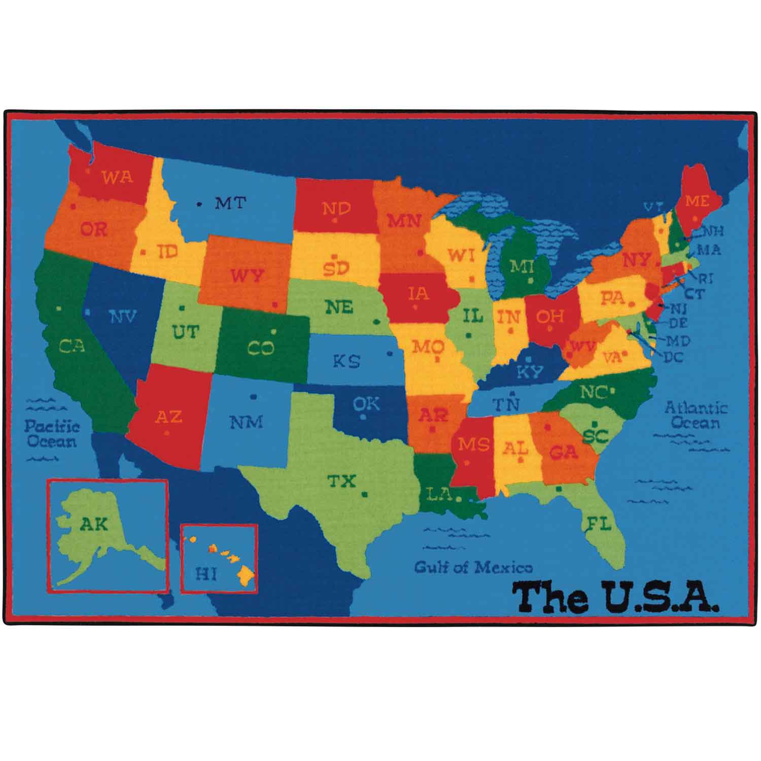 KID$ Value Plus Classroom Rugs, USA Map