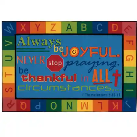 KID$ Value Plus Classroom Rugs™, Always be Joyful Circletime Classroom Rug