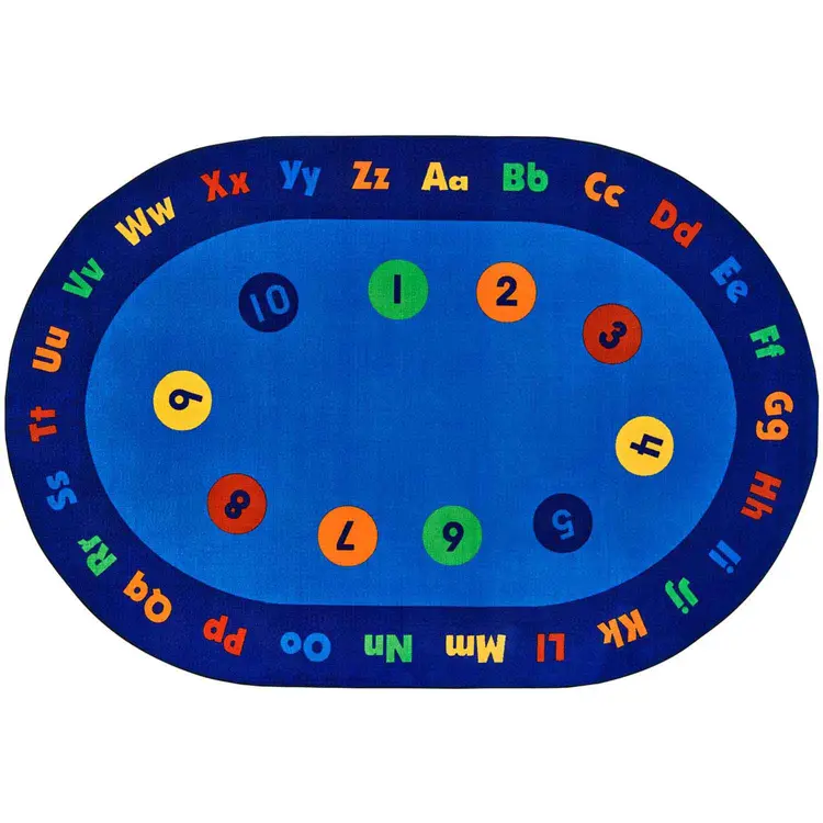 KID$ Value Plus Classroom Rug, Circletime Early Learning, Oval 6' x 9'