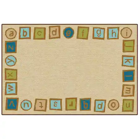 KID$ Value Plus Classroom Rug™, Alphabet Blocks Border