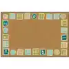 KID$ Value Plus Classroom Rug™, Alphabet Blocks Border 6' x 9' Brown