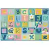 KIDSoft™ Alphabet Blocks Classroom Rug, Tranquil Colors, Rectangle 4' x 6'