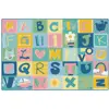 KIDSoft™ Alphabet Blocks Classroom Rug, Tranquil Colors, Rectangle 4' x 6'