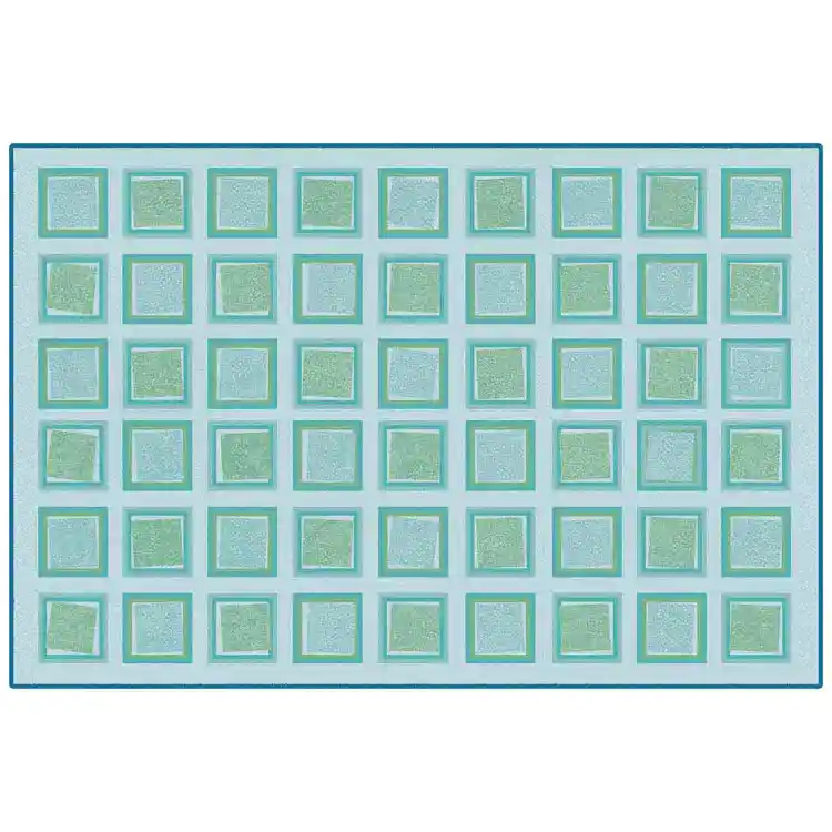 KID$ Value Plus Classroom Rug™, Squared, Rectangle 6' x 9' Green